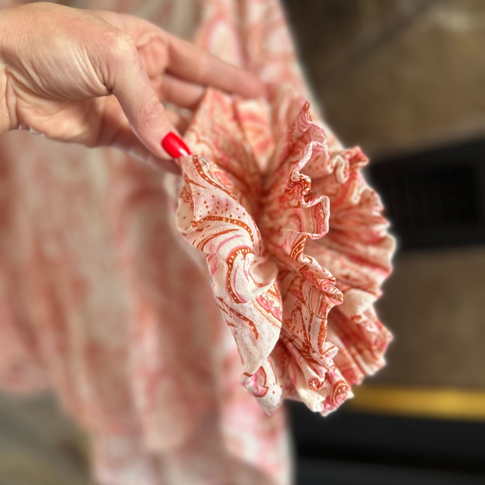 FATE Boho Paisley Blouse Women’s S Ruffle Cuff Button Front - Picture 4 of 5